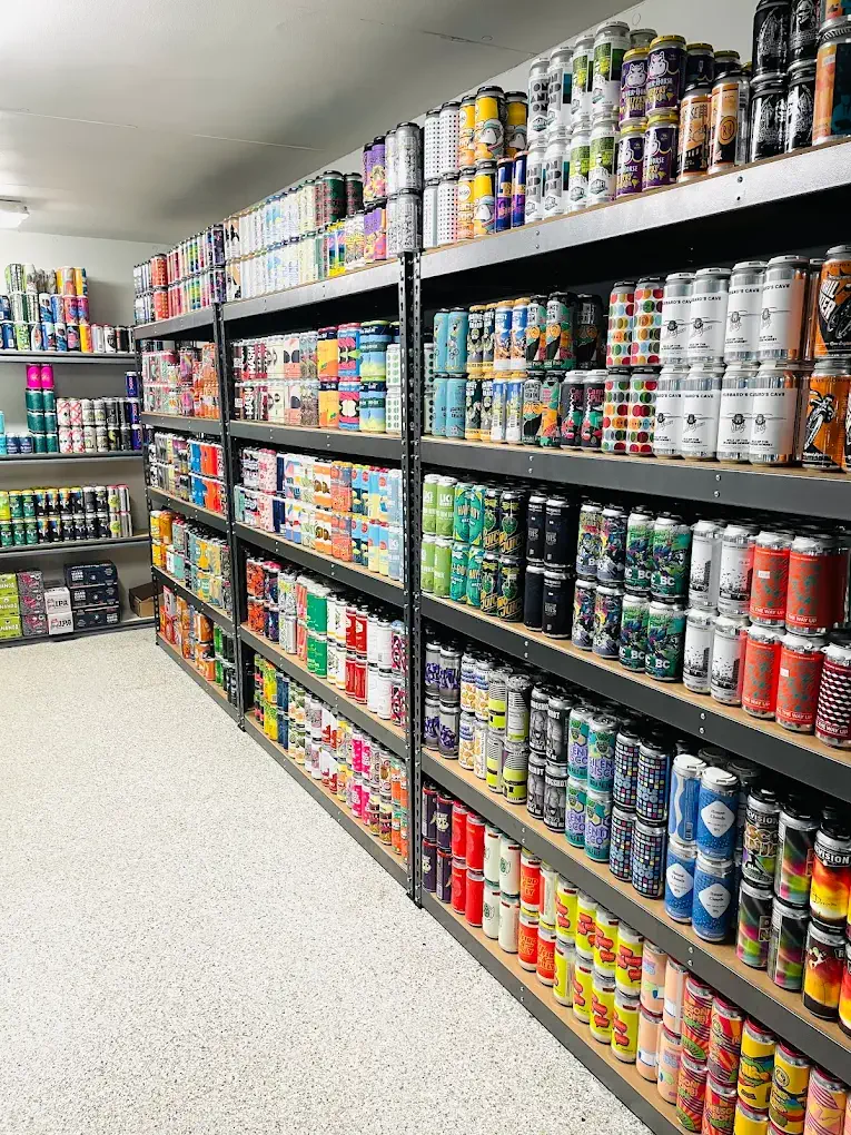 Wall of craft beer cans